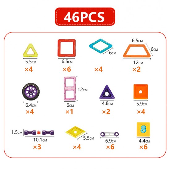 46PCS Magical Model Magnetic Building Blocks Toys